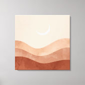 Art mural minimaliste boho Lune et désert (Recto)