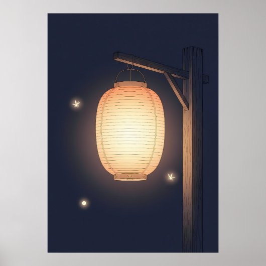 Art mural minimaliste de lanterne d'anime (Devant)
