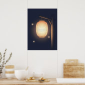 Art mural minimaliste de lanterne d'anime (Cuisine)