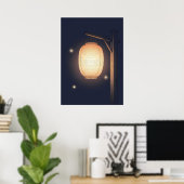 Art mural minimaliste de lanterne d'anime (Bureau à domicile)