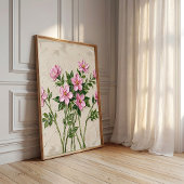 Art mural minimaliste jasmin rose vibrant
