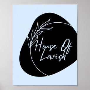 Art mural moderne minimaliste noir et bleu poudré