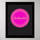 Art mural motivant pour les femmes rose et noir (Devant)