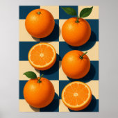Art mural orange, Art fruit orange rétro (Devant)