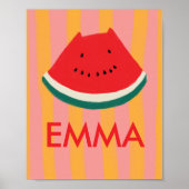 Art mural personnalisé pour enfants avec pastèque (Devant)