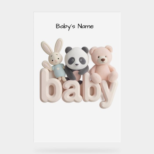 Art mural personnalisé pour le nom de bébé – Douce (Recto)
