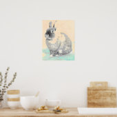 Art mural pour chambre d'enfant, lapin art origina (Cuisine)