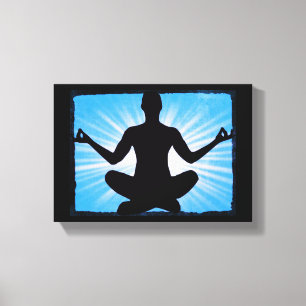 Art mural sur toile Yoga Méditation Zen Sunburst B