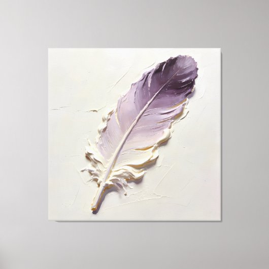 Art mural toile plume violette impression sur toil (Recto)