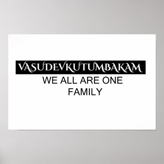 Art mural Vasudevkutumbakam - Affiche de citation (Devant)