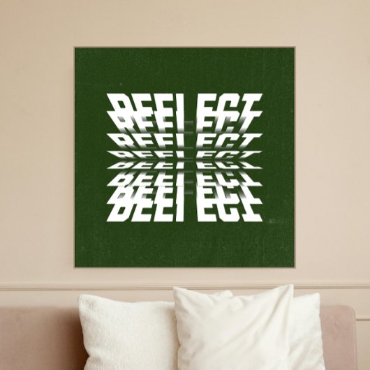 Art mural vert moderne avec texte rotatif - footba