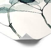 Art mural vintage aquarelle branche d'eucalyptus (Coin)