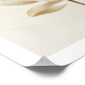Art mural zen Lotus blanc – Impression beige minim (Coin)