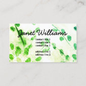 art naturel carte de visite personnalisé en vert (Dos)