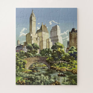 Art New York City Travel Illustration Legpuzzel
