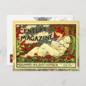 Art Nieuw Poster voor het lezen van vrouwen Briefkaart (Voorkant / Achterkant)