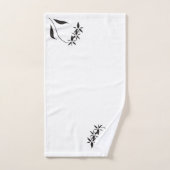 Art noir de fleur d'orchidée (Serviette à main)