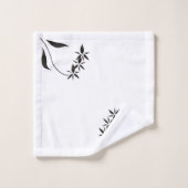 Art noir de fleur d'orchidée (Gant de toilette)