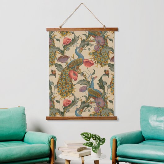 Art Nouveau 1890 The Peacock Pattern Hangend Wandkleed (Woonkamer)