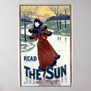Art Nouveau 1895 advertentie voor The Sun van Loui Poster