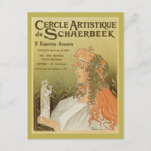 Art nouveau 1897 Artistieke Club van Schaerbeek Briefkaart