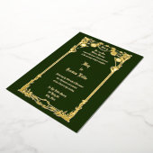 Art Nouveau 1908 Bloemengrens Bruiloft Folie Uitnodiging (Gedraaid)