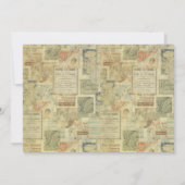  art nouveau 1920's antiek dank u bedankkaart (Achterkant)