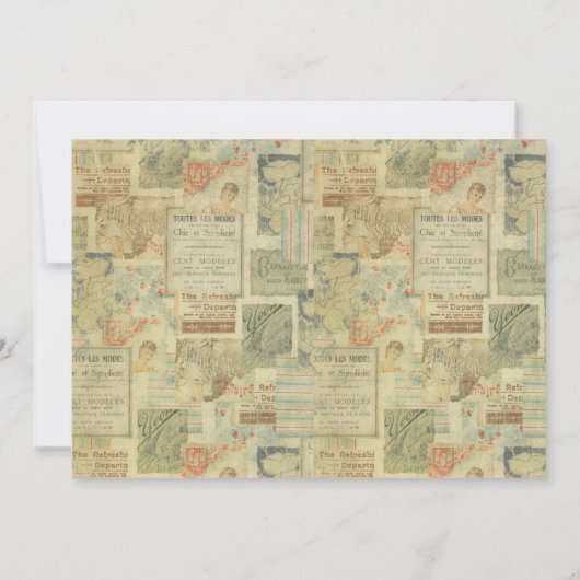 art nouveau 1920's antiek dank u bedankkaart (Achterkant)