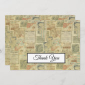  art nouveau 1920's antiek dank u bedankkaart (Voorkant / Achterkant)