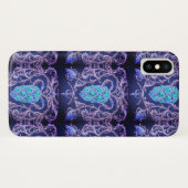 Art nouveau abstract juweelpatroon blauw paars Case-Mate iPhone case (Achterkant (horizontaal))