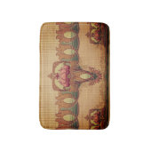 Art nouveau abstracte bloem bordeaux rood groen badmat (Voorkant Verticaal)