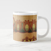 Art nouveau abstracte bloem bordeaux rood groen extra grote beker (Rechts)