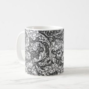 Art Nouveau Acanthus Leaves en Flowers, Grey Koffiemok
