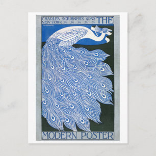 Art Nouveau Adverteren Poster - Peacock Briefkaart