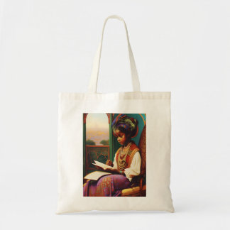 Art Nouveau Afrikaans Amerikaans Meisje lezen Tote Bag
