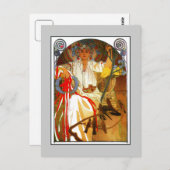 Art Nouveau Alfons Mucha Spring festival Briefkaart (Voorkant / Achterkant)