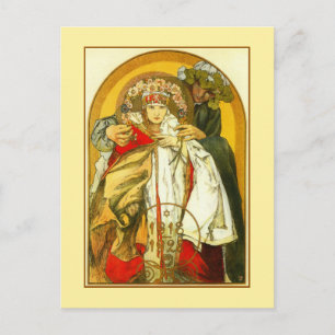 Art Nouveau Alfons Mucha Tsjechische Republiek ver Briefkaart
