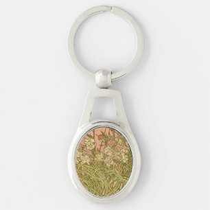 Art Nouveau Alfonse Mucha Bloem anjer bloemen Sleutelhanger