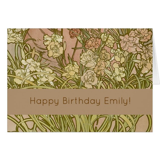 Art Nouveau Alfonse Mucha Bloemanjer bloemen (Voorkant Horizontaal)