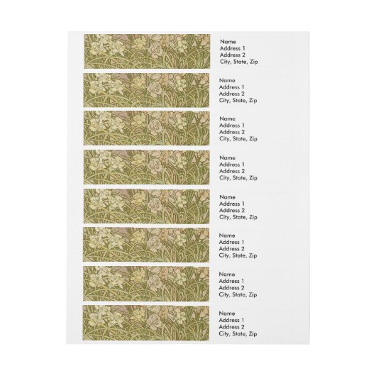 Art Nouveau Alfonse Mucha Bloemanjer bloemen Adreslabel Wikkel (Vel)