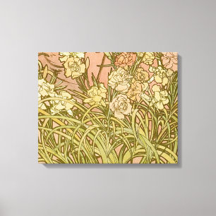 Art Nouveau Alfonse Mucha Bloemanjer bloemen Canvas Afdruk