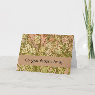 Art Nouveau Alfonse Mucha Bloemanjer bloemen Kaart