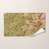 Art Nouveau Alfonse Mucha fleurs d'oeillets floral (Serviette à main)
