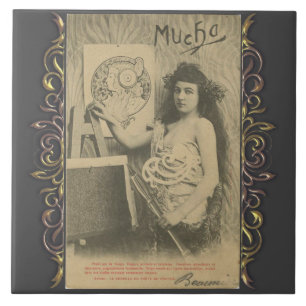 Art nouveau Alphonse mucha art model Tegeltje