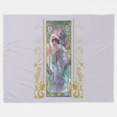 Art Nouveau Alphonse Mucha Avondbeschouwing Fleece Deken (Voorkant (Horizontaal))