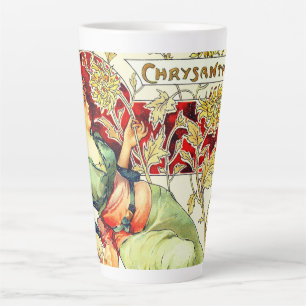 Art nouveau Alphonse Mucha Chrysanthemum herfst Latte Mok