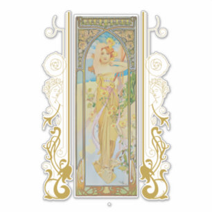 Art Nouveau Alphonse Mucha - De helderheid van de  Sticker