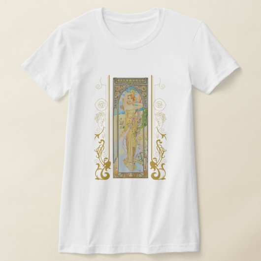 Art Nouveau Alphonse Mucha - De helderheid van de T-shirt (Laagn)