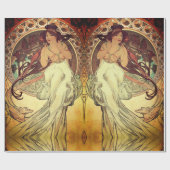 Art nouveau Alphonse Mucha elegante vrouw Cadeaupapier (Vlak)
