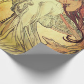 Art nouveau Alphonse Mucha elegante vrouw Cadeaupapier (Hoek)
